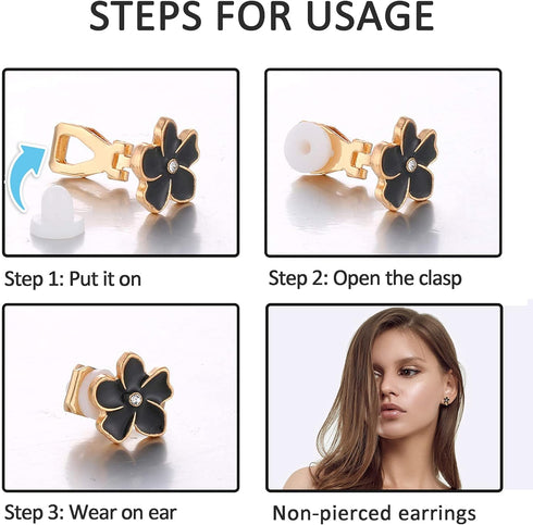 Subiceto 24 Pairs Cute Clip on Earrings for Women Cute Animal Flower Butterfly Colorful Clip-on Earrings Set Pink Flower...