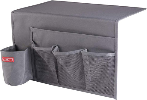 5 Pockets Bedside Caddy, Bedside Storage Organizer for Water Bottles, Magazines, Phone, Glasses (5 Pockets-Grey)...
