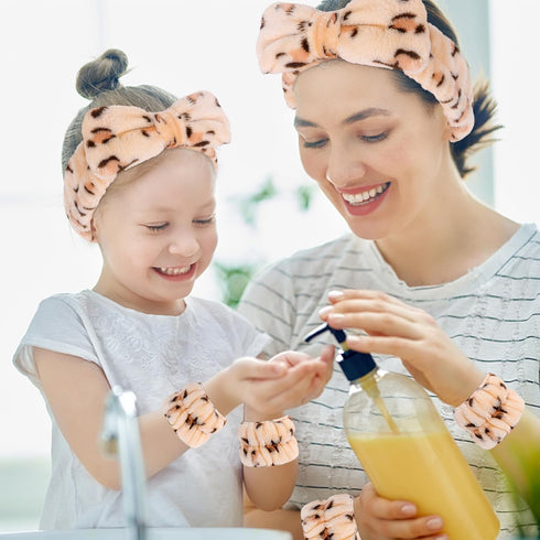 6 Pcs Skincare Headband and Wristband Set, Headband for Washing Face, Makeup Headband and Wristband Set, Spa Gifts for Girls, Spa Headband for Fac...