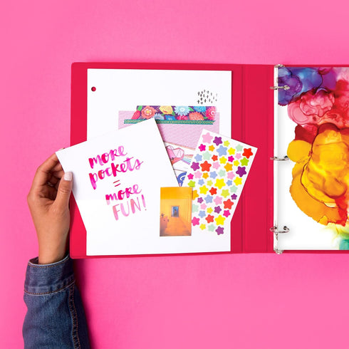 Avery + Amy Tangerine Designer Collection Binder, 1 Inch Round Rings, 175-Sheet Capacity, Rainbow Inkblot (28341)...