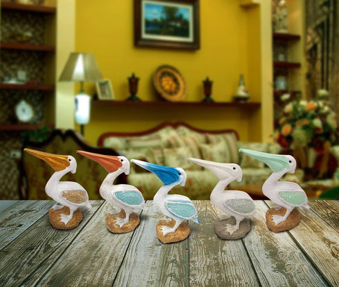 Resin Pelican Gold Bird on A Stone with Glass Wings Statue Figurines (5.7"X4.1"X 2.4") for Gifts Home Bathroom Living Room Garden Desk Decor...