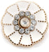 20 pcs Flower Shape White Enamel Petals with Rhinestones Metal Sewing Coats Shank Buttons -25mm -1"...