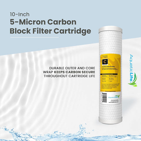 Aquatic Life 10-Inch Pre Carbon Block Replacement Filter Cartridge for RO-DI System Units for Aquarium...