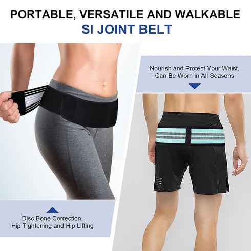 Sacroiliac SI Joint Hip Belt - Lower Back Support Brace for Women and Man Pelvic Support trochanteric Belt for Sciatica Pelvis Lumbar Hip Pain Rel...