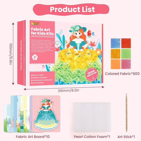 YOTOY Fabric Art Frenzy Toys for Girls Age 3 4 5 6 7 8 Years Old, Poke Art Kits, Fabric Art for Kids, Creative Puzzle Puncture Painting Toy Gift f...