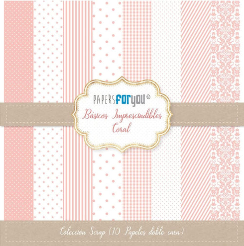 Papers For You - Scrapbooking and Craft Paper Kit | "Coral Essentials" Collection | Includes 10 Double Sided Papers with Different Designs | Size ...