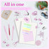 Mini Office Supply Kit, Pink Mini Stapler with Staples and Tape Dispenser Set, Mini Stationary Kit includes Sticky Notes Index Tabs Highlighters G...