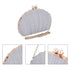 Women Mini Pleated Seashell Evening Clutch Handbag Chain Strap Cross-body Bag...