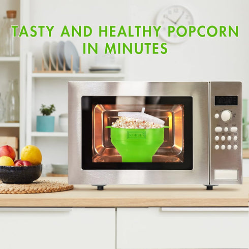 The Original Korcci Microwaveable Silicone Popcorn Popper, BPA Free Microwave Popcorn Popper, Collapsible Microwave Popcorn Maker Bowl, Dishwasher...