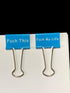 Funny Curse Clips Office Binder Clips, F**ck You, FML, and More, Vulgar Yet Funny, Uncensored, 8 Clips Per Pack, 4 Different Phrases 25mm and 32mm...
