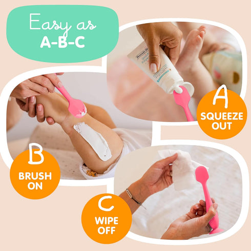 Bumco Baby Bum Brush + Mini Diaper Cream Spatula with Case - BPA-Free Butt Spatula Baby, Soft Diaper Spatula, Baby Diaper Cream Applicator, Mom-In...