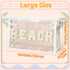 Preppy Patch Cosmetic Bag - Summer BEACH Chenille Varsity Letter Toiletry Bag Transparent PVC Zipper Makeup Bag Waterproof Portable Travel Beach B...