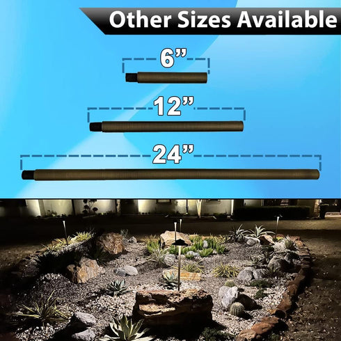 Landscape lighting Extension Pole - Brass Landscape Lighting Extension Riser to Make Spotlights and Pathway Outdoor Lights for Yard Taller, Lamp E...
