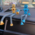 Sensory Fidget Robot Toys LED Light Up for Kid Toddlers, Suction Cup Poseable Action Figures Robot Telescopic Pop Tubes ADHD Autism Travel Toys Pi...
