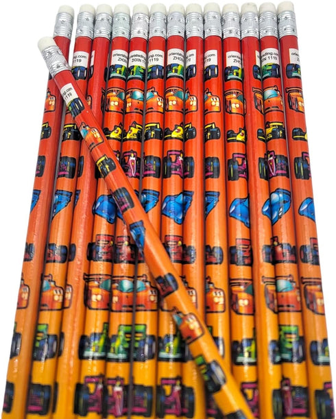 Formula One Sport Car Racing Print Wooden Pencils (Standard 7.5") #2 Lead. One Top Rubber Eraser. (48 Pack)...