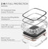Surace 2 in 1 Waterproof Bling Case Compatible for Apple Watch Series 6 5 4 SE 40mm Screen Protector, Lace Edge Diamond Protective Bumper Face Cov...