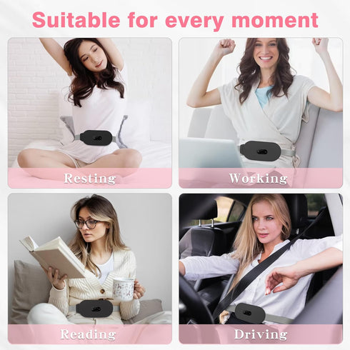 Heating Pads for Cramps, Period Cramp Massager Portable Cordless Heating Pad with 6 Heat Levels and 6 Massage Modes, Heating Pad for Back Pain Rel...