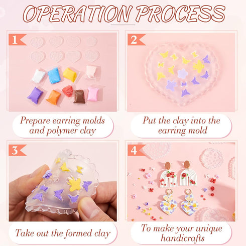 8 Pcs Small Flower Polymer Clay Molds Mini Flower and Leaf Polymer Clay Molds for Jewelry Making Rose Daisy Silicone Molds Earring Clay Cutters Po...