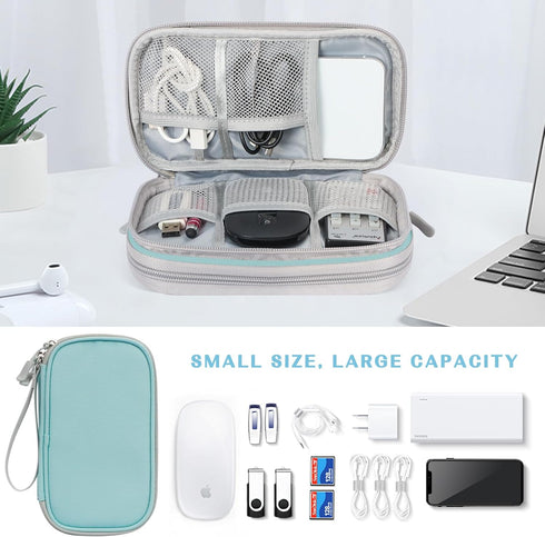 FYY Electronic Organizer, Travel Cable Organizer Bag Pouch Electronic Accessories Carry Case Portable Waterproof Double Layers All-in-One Storage ...