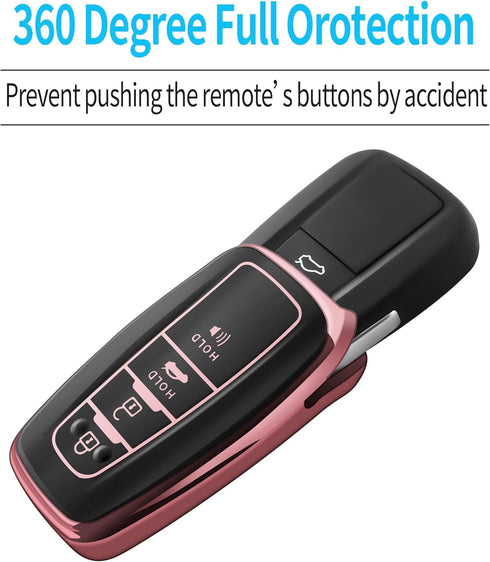 Tukellen for Toyota Key Fob Cover with Keychain,Special Soft TPU Key Case Protector Compatible with 2020-2022 Highlander Corolla Prius,2018-2024 R...