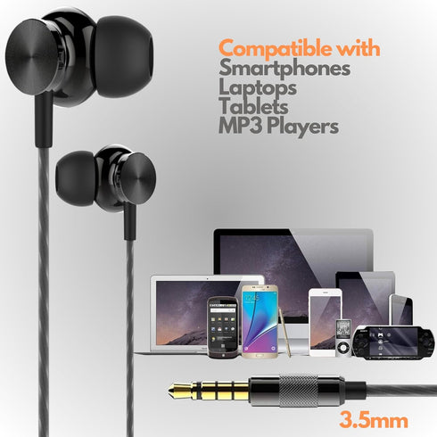 Betron BS10 Earphones Wired Headphones in Ear Noise Isolating Earbuds with Microphone and Volume Control Powerful Bass Driven Sound, 12mm Large Dr...