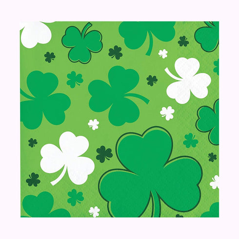 St Patrick's Day Paper Plates an Napkins | Bulk Dinnerware | Disposable Dessert Plates | Print tableware | Print napkins | Party supplies | Clover...