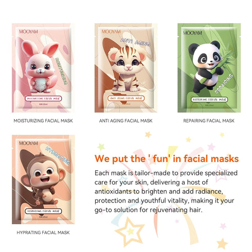 Face Masks Skincare Luxury Animal Series Face Masks - Natural Ingredients for Glowing Skin - Rejuvenate Your Complexion with Our Unique And Safety...