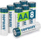 8 Pack AA Batteries, Long Lasting Alkaline 1.5v Leakproof Double A Size Battery,10-Year Shelf Life...