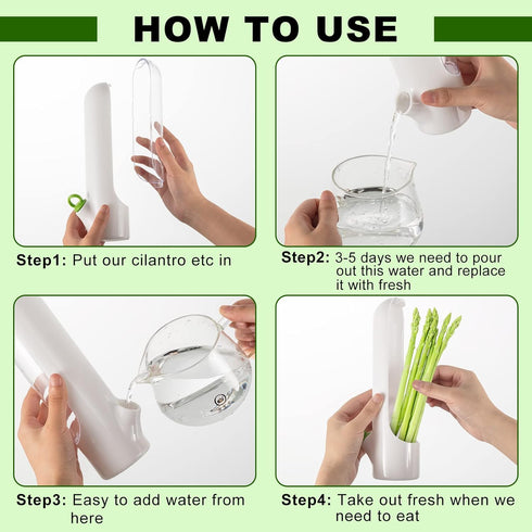 Herb Saver Pod Herb Keeper Vegetable Fresh Cilantro Containers for Refrigerator Keeping Bottle Herb Preserver for Mint Fridge Storage, Keeps Green...