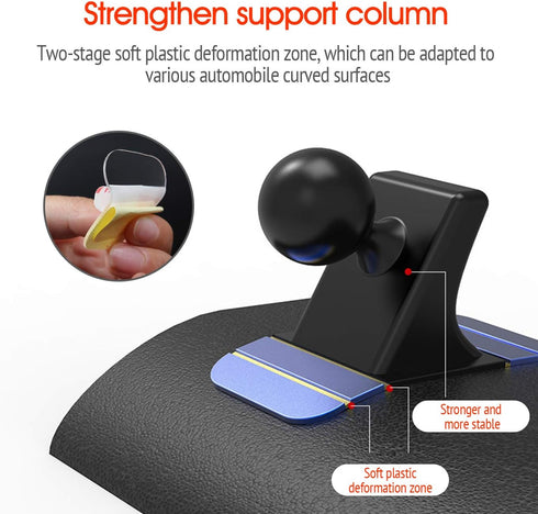 Car Phone Mount Without Magnetic, Stick On Dashboard 360° Rotatable Universal Cell Phone Holder with Ultra-Lock Quick Mount Strongest VHB Adhesive...