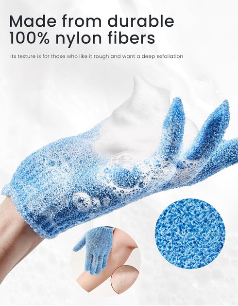 Exfoliating Gloves Skin Body Exfoliator Shower Gloves Bath Mitt Body Scrub Gloves for Dead Skin Removal Exfoliation Mitt- Scrubbing Accessories fo...