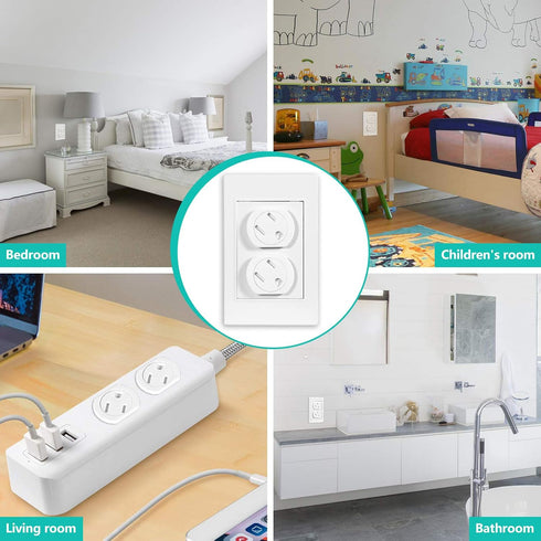 Outlet Covers (38 Pack) Child Proof Outlet Plug Covers Self-Closing Design Swivel Baby Proof Outlet Covers Durable ABS Plastic Electrical Outlet P...