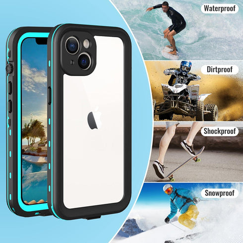 iPhone 13 Waterproof Case -iPhone 13 Full Body 360° Protective Case Shockproof Dustproof IP68 Waterproof Phone Case for iPhone 13 with Built in sc...