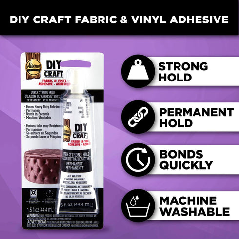 Aleene’s DIY Craft Glue for Fabric & Vinyl, Dries Clear, Permanent Bond, Quick Dry in Seconds, 1.5 oz...