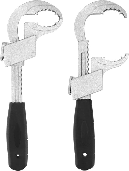 QWORK Adjustable Double-Ended Wrench, Heavy-Duty Multifunctional Bathroom Pipe Wrench, Adjustable to 80mm, for Faucet Sink Water Plumbing Repair...
