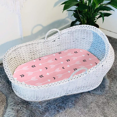 Stretch Fitted Bassinet Sheet Set BROLEX 2 Pack Cradle Sheets for Bassinet Pad/Mattress,Unisex Boys Girls,Ultra Soft,Pink Arrow...