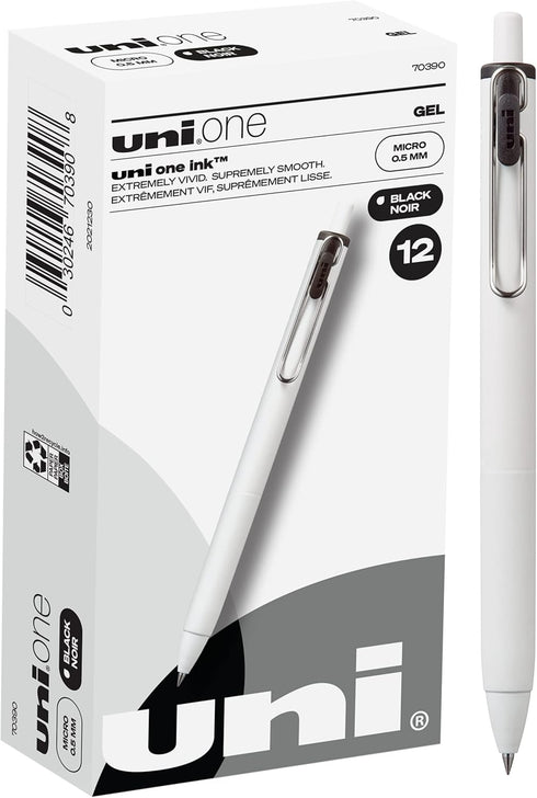 Uniball One Gel Pen 12 Pack, 0.5mm Micro Black Pens, Gel Ink Pens | Office Supplies Sold by Uniball are Pens, Ballpoint Pen, Colored Pens, Gel Pen...
