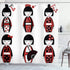Ambesonne Ethnic Shower Curtain, Unique Geisha Dolls in Folkloric Costumes Outfits Hair Sticks Kimono Art Image, Cloth Fabric Bathroom Decor Set w...