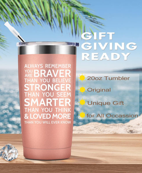 MASGALACC Inspirational Birthday Gift for Women Best Friend - Valentines Day Gifts for Women Sister- Encouragement Motivational 20 Oz Stainless St...