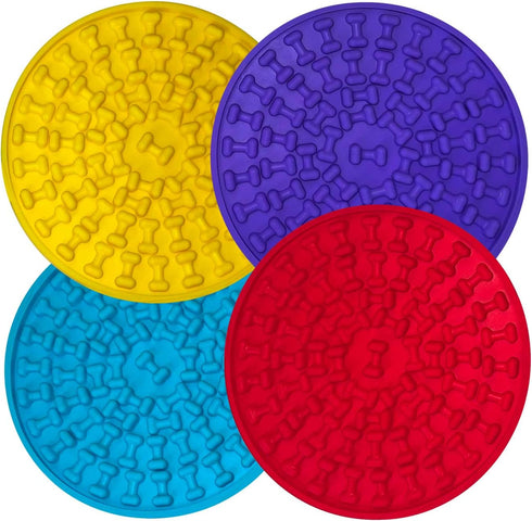 4pc’s Boredom & Anxiety Reduction Slow Feeders for Dogs; Ideal for Food, Treats, Yogurt, and Peanut Butter. Slow Feed Dog Bowl: A Fun Alternative!...