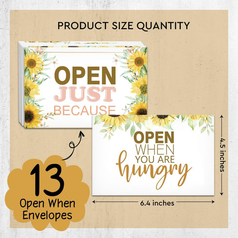 Open When You Letters Kit, Open When Envelopes with Sunflower, University Student Go to School Handmade Gift, Leaving Home Present College or High...