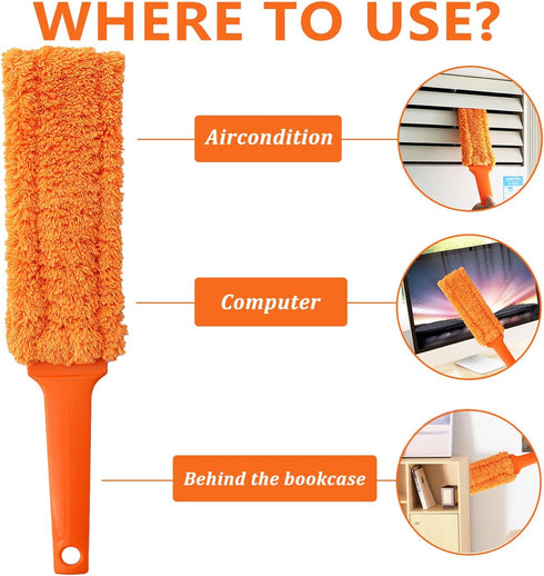 4 Pack 16-Inch Length Microfiber Dusters, Reusable and Washable, Soft Fibers with Strong Dust Adsorption Ability,Very suitable for home cleaning, ...