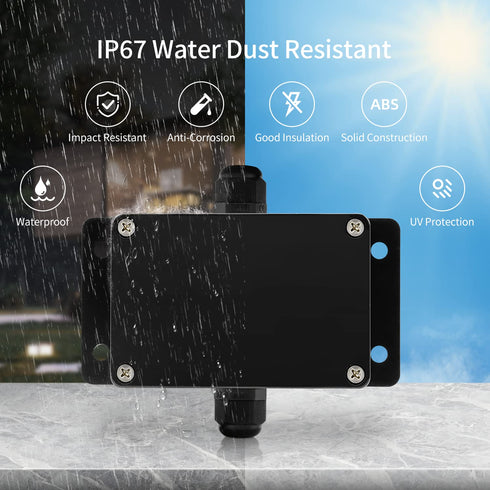 ABS IP67 Waterproof Dustproof Electrical Junction Box, with 15A 600V Barrier Terminal Cable Connector, 1 in/1 Out Power Junction Box?3.93 * 2.67 *...