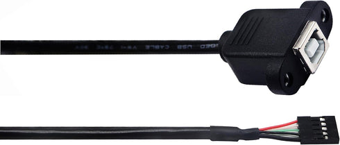 zdyCGTime Panel Mount USB 2.0 B Cable USB B Female to 5 pin Female Dupont Motherboard USB Header Cable (30cm/12inch)...