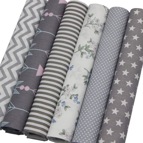 aufodara 6Pcs 20x20 Inch Cotton Fabric Squares Bundles for Sewing Quilting Patterns Textile Patchwork Fabric Pre-Cut Fabric Fat Quarters for DIY C...