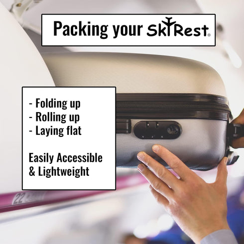 SkyRest® Inflatable Head Neck Rest Travel Pillow - Portable Patented Design Napping Pillows for Airplanes Buses Cars Office Trains Outdoor Camping...
