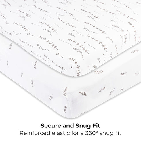 Ely’s & Co. Pack and Play Sheets, for Mini/Portable Crib, 2 Pack Fitted Playpen Play Yard Sheet Set Compatible with Graco Pack n Play, for Baby Bo...