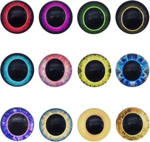 20 Pairs 18mm Owl Bird Glass Eyes for Art Dolls Sculptures Props Masks Fursuits Jewelry Making Taxidermy Flatback...