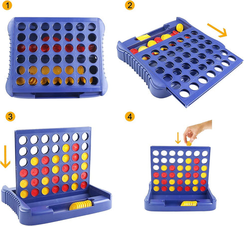 4 in a Row Game - 6 Spare Discs Included, Board Games Toys for Kids, Classic Four in a Row and Family Fun Games for Ages 3 4 5 6 7 8 12 Year Old B...