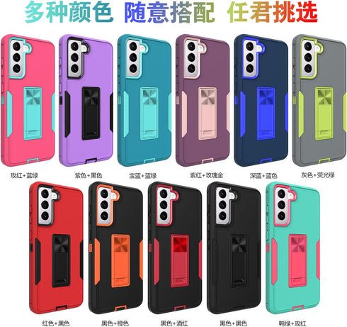 Designed for Samsung Galaxy S21 FE 5G Kickstand Case with Military Grade Drop Protection Work with Magnetic Car Mount, Dustproof Waterproof Hybrid...